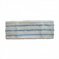 MF2019 МОП плоский, 50х14 см, микрофибра+мягкий абразив, карман, белый с синей полосой